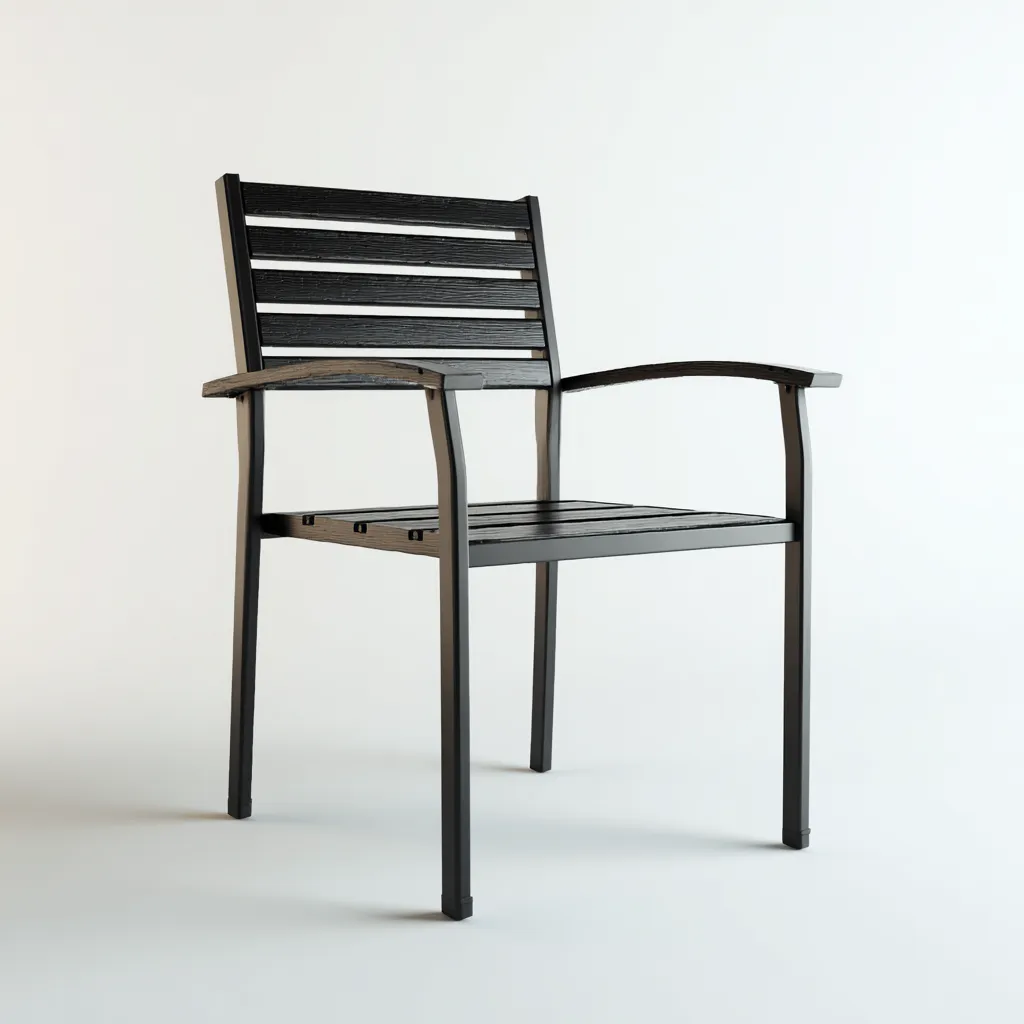 Poltrona da giardino-metallo-57x60x86 cm-nero-design moderno-Villause