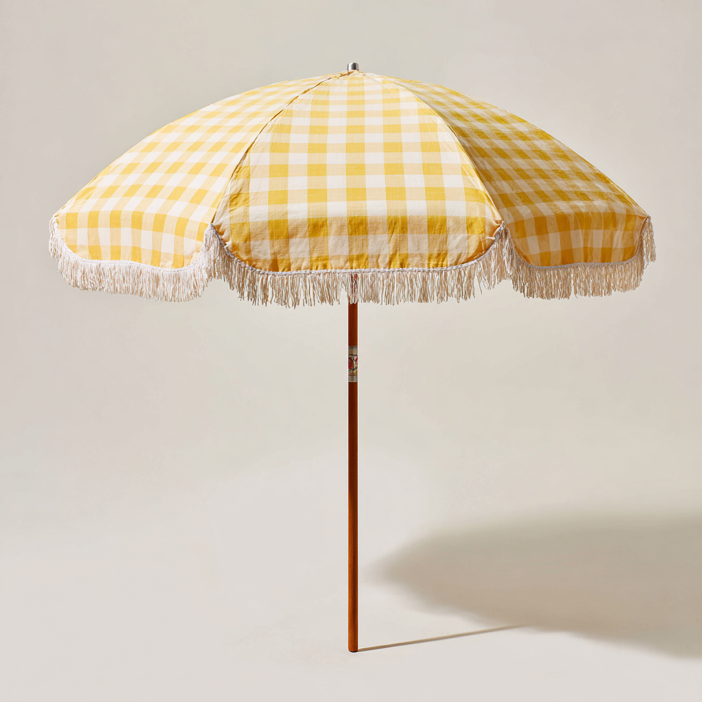 Ombrelloni da giardino - tessuto-legno - 210x210x230 cm - giallo-bianco - design classico-Villause