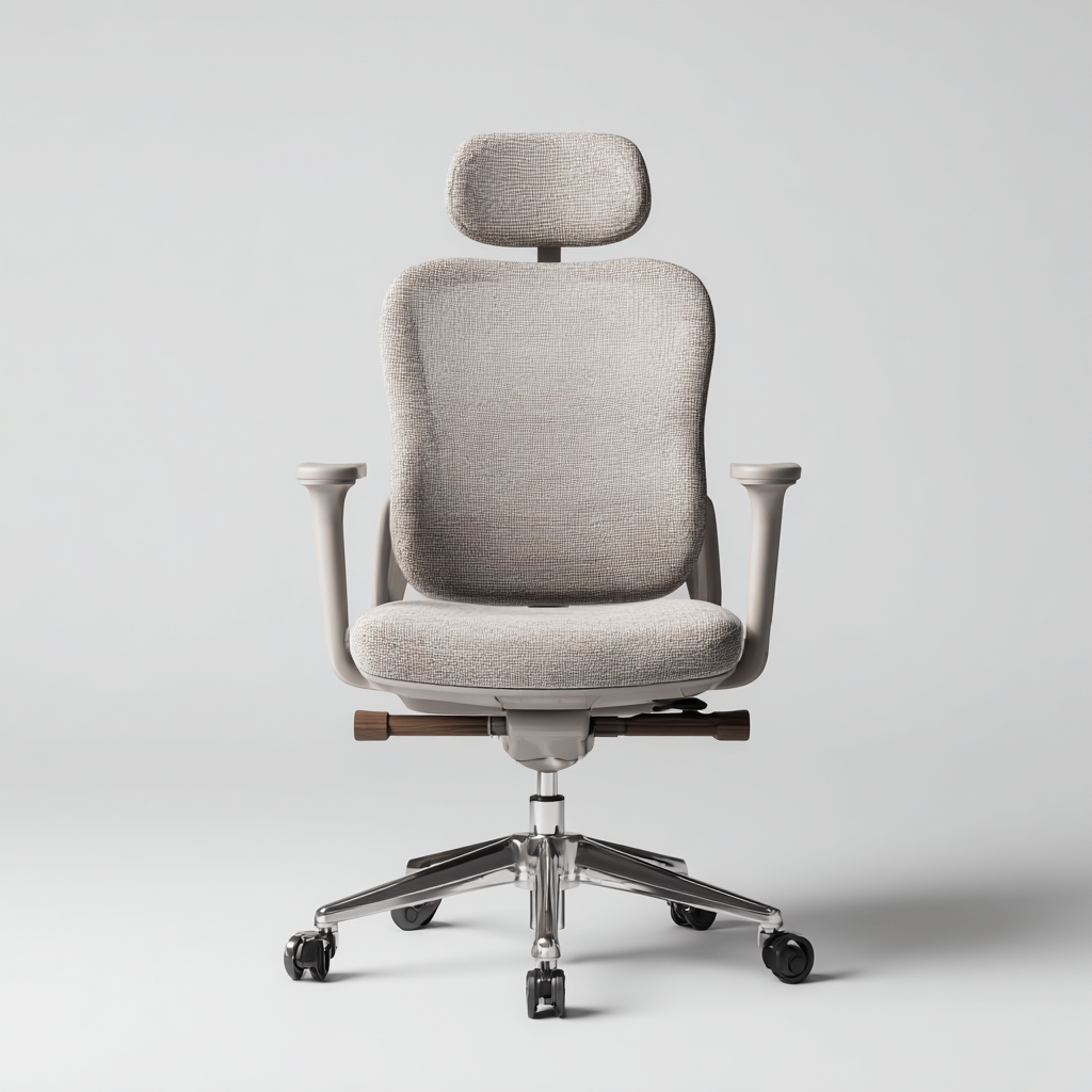 Sedia da ufficio ergonomica-tessuto-metallo-55x52x123 cm-grigio-design moderno-Villause