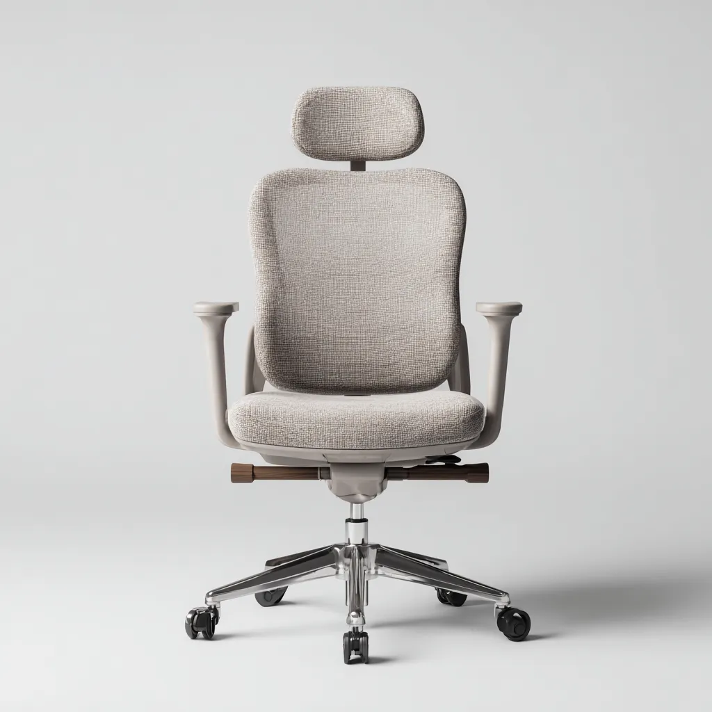 Sedia da ufficio ergonomica-tessuto-metallo-55x52x123 cm-grigio-design moderno-Villause