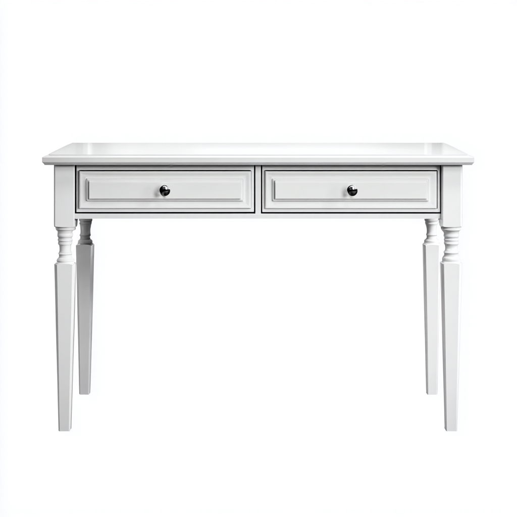 Scrivania-legno-laccato-120x50x76 cm-bianco-stile classico-Villause