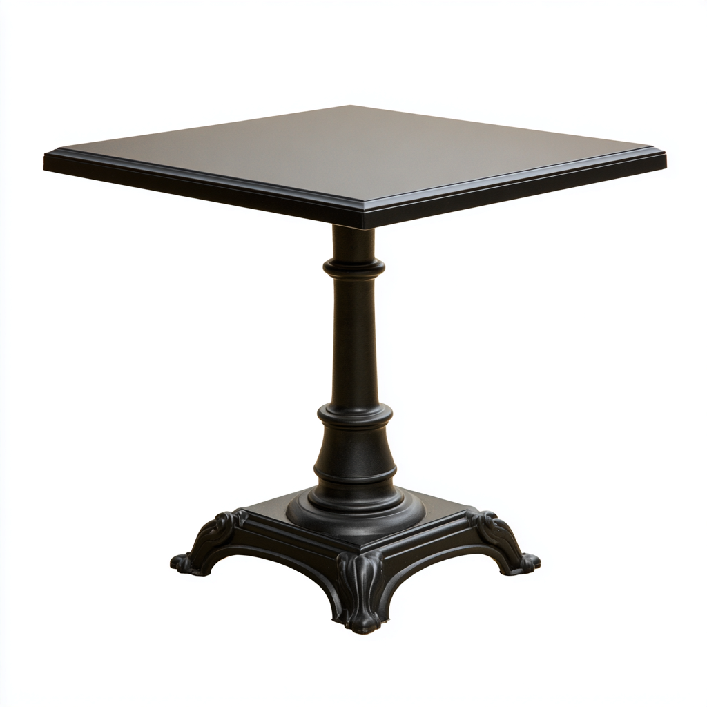 Tavolo da giardino - metallo - 70x70x74 cm - nero - design classico-Villause