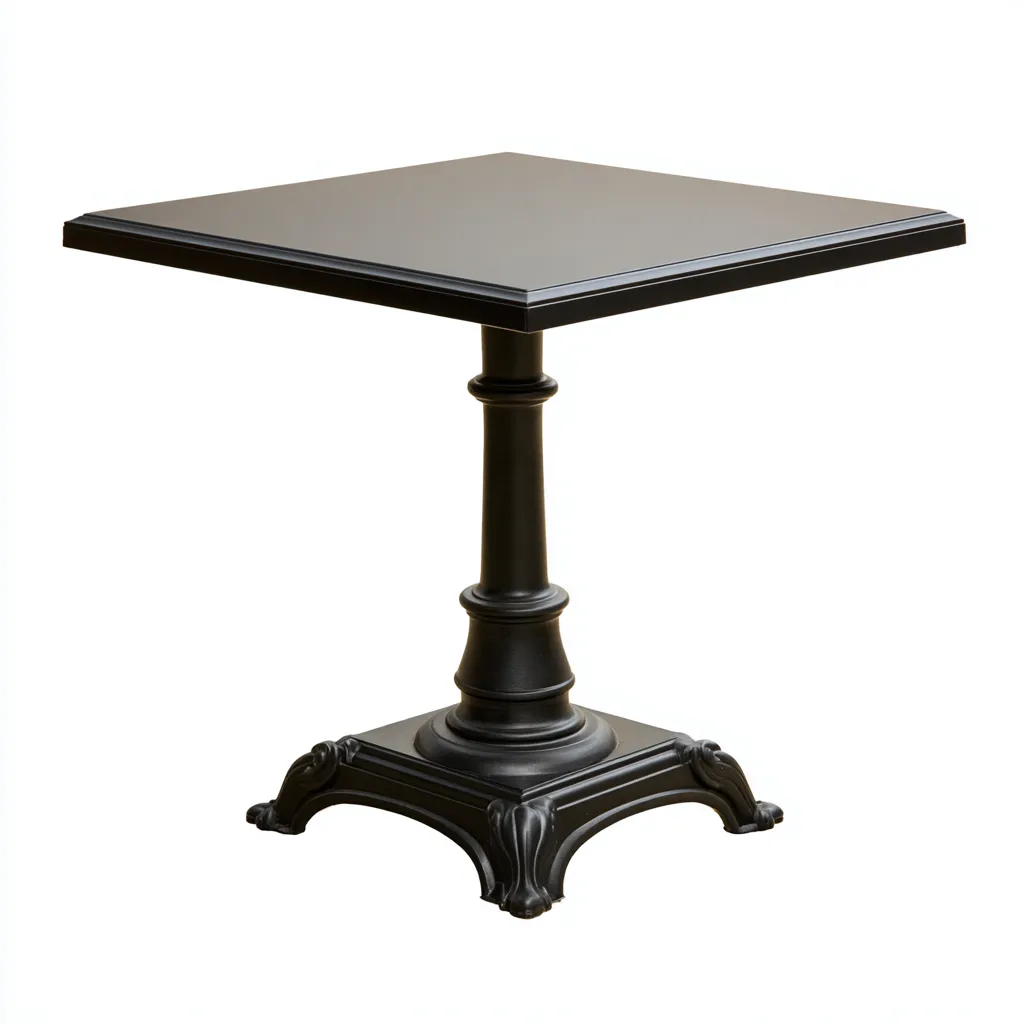 Tavolo da giardino - metallo - 70x70x74 cm - nero - design classico-Villause