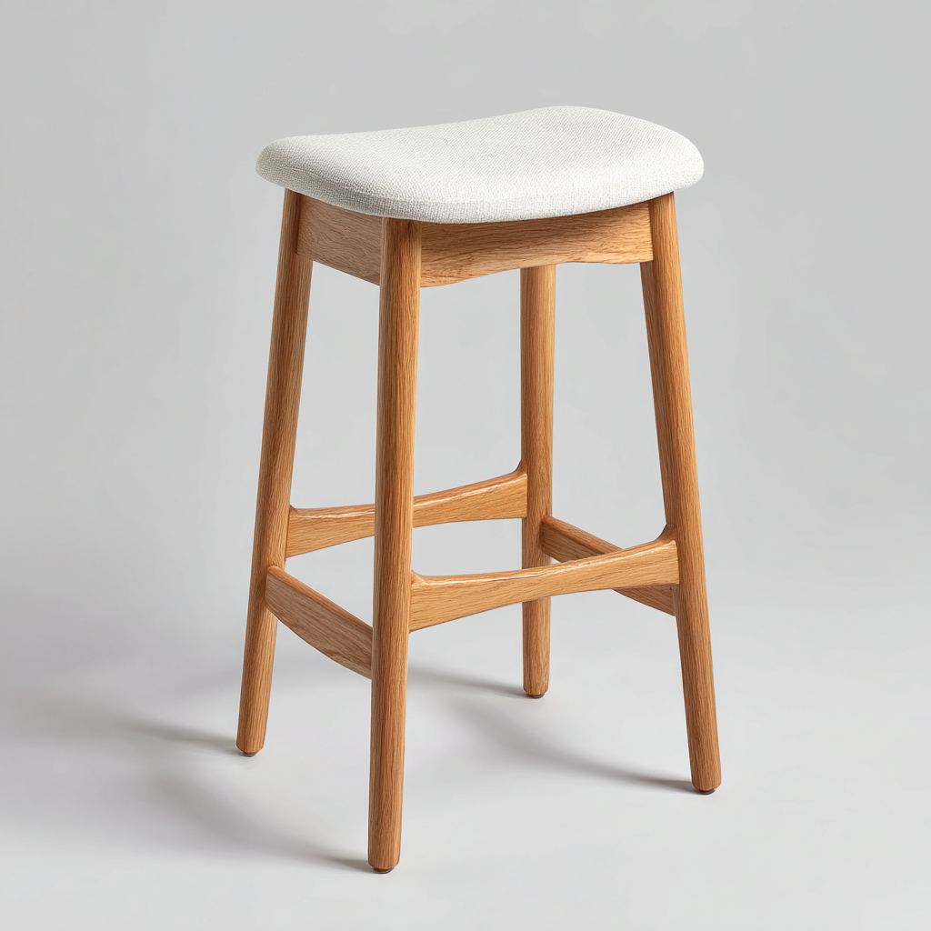 Sgabello da bar-legno-tessuto-44x38x72 cm-bianco-naturale-scandinavo-Villause