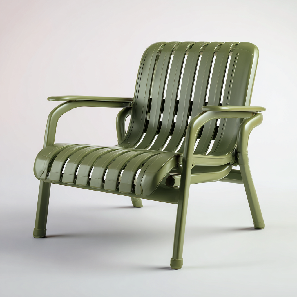 Poltrona da giardino-plastica-70x72x90 cm-verde-design moderno-Villause