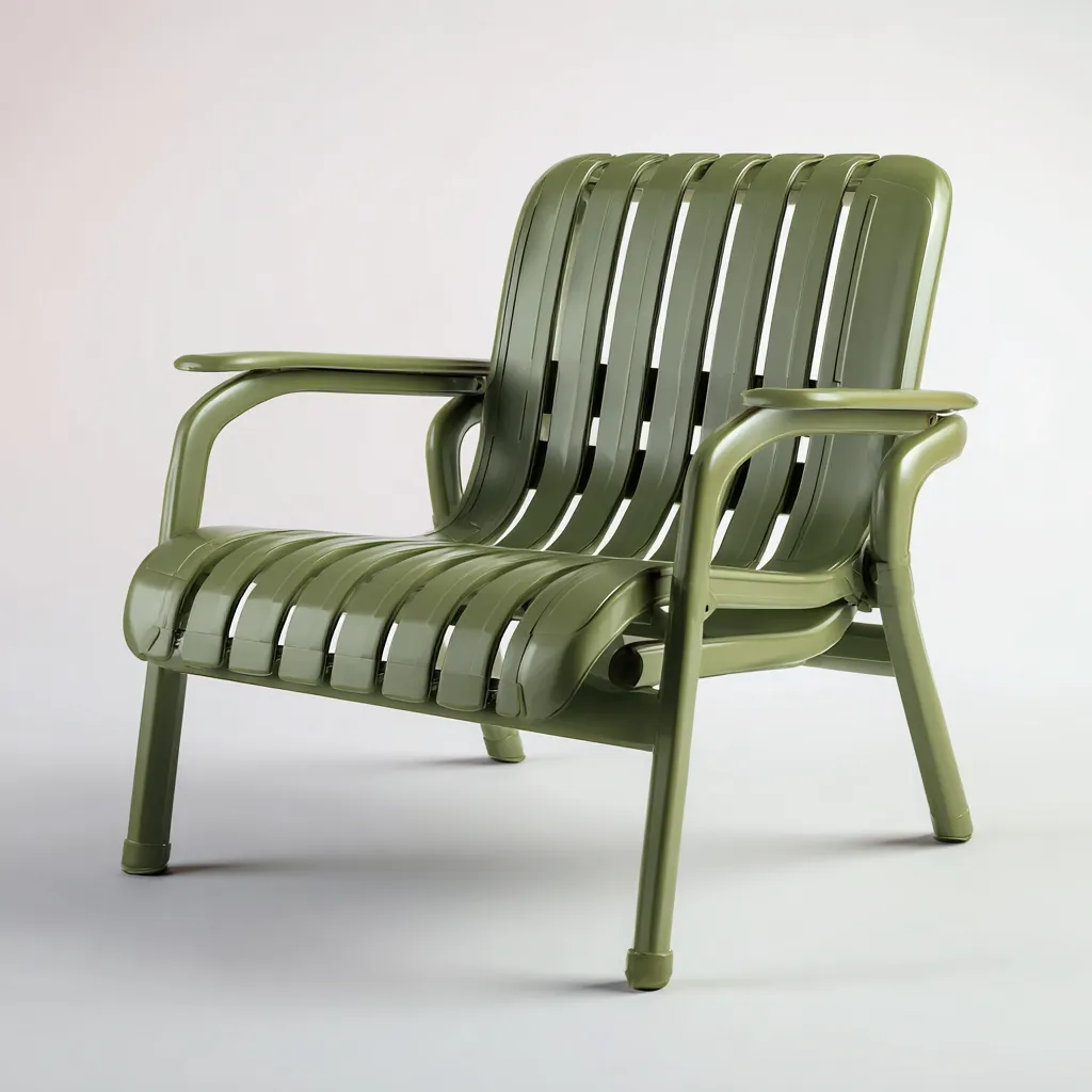 Poltrona da giardino-plastica-70x72x90 cm-verde-design moderno-Villause