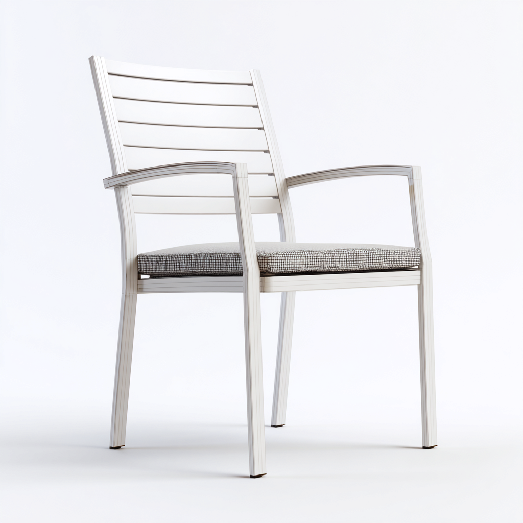 Poltrona da giardino-metallo-56x61x88 cm-bianco-grigio-design moderno-Villause