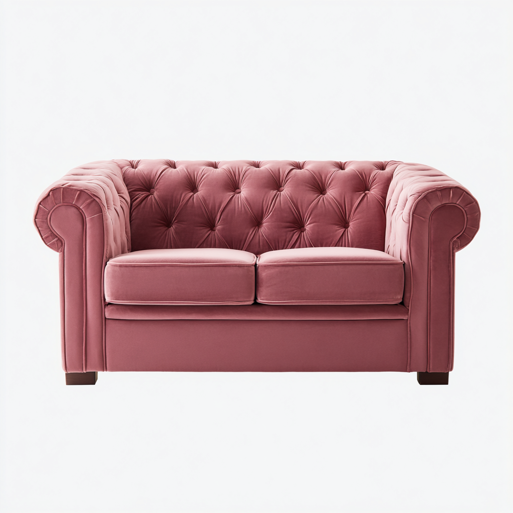 Divano a due posti - velluto-legno - 171x92x82 cm - rosa - stile classico-Villause