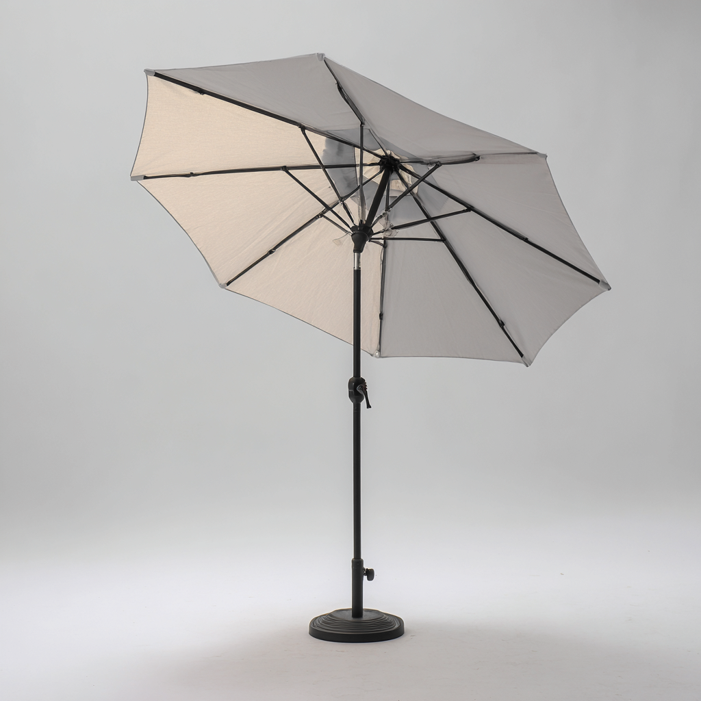 Ombrelloni da giardino - tessuto-metallo - 255x255x245 cm - grigio - design moderno-Villause