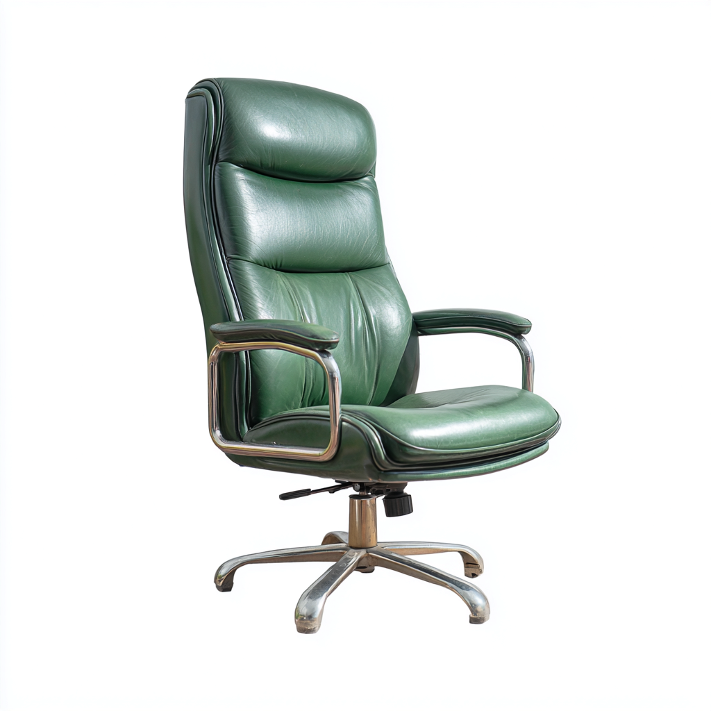 Sedia da ufficio ergonomica-pelle sintetica-metallo-61x55x127 cm-verde-design moderno-Villause