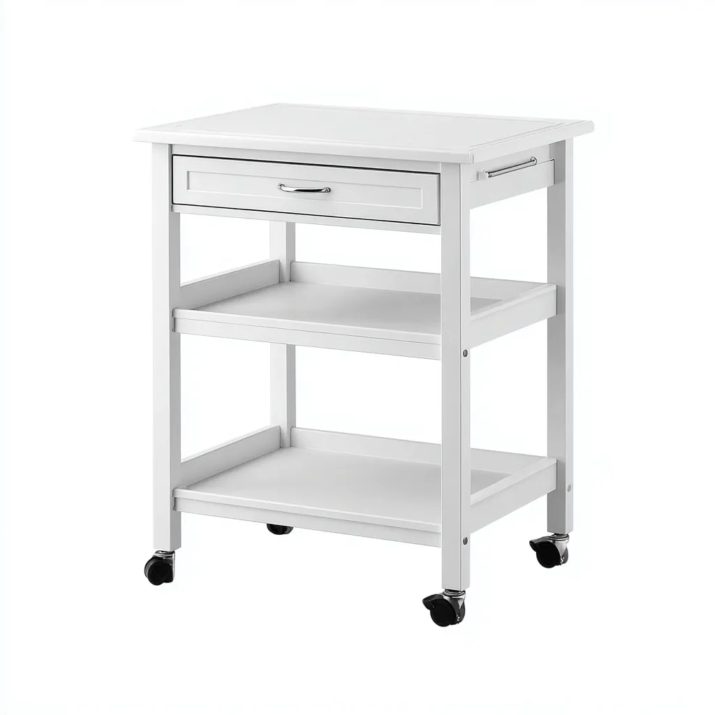 Carrello da cucina-metallo-78x46x90 cm-bianco-design moderno-Villause