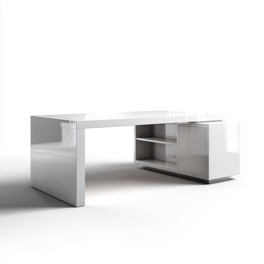 Scrivania-metallo-laccato-180x70x75 cm-bianco-stile moderno-Villause