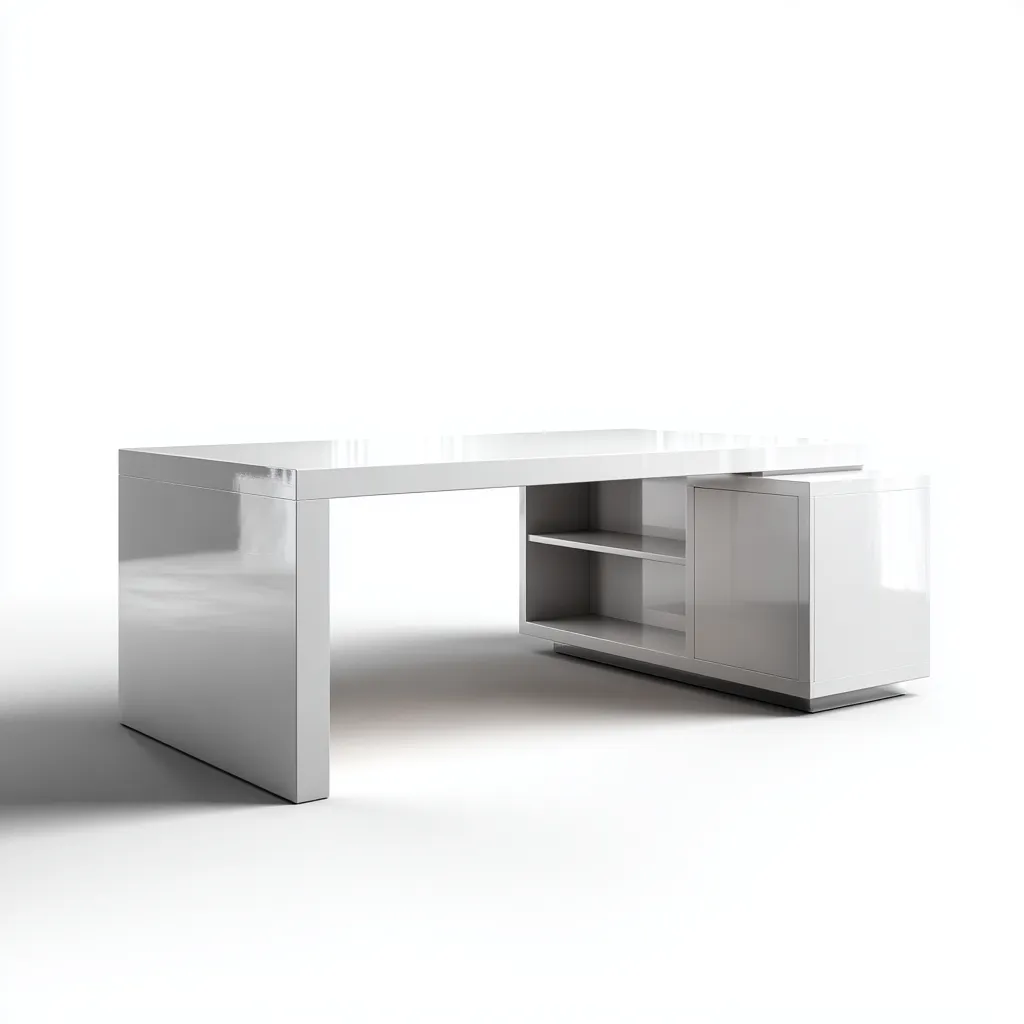 Scrivania-metallo-laccato-180x70x75 cm-bianco-stile moderno-Villause