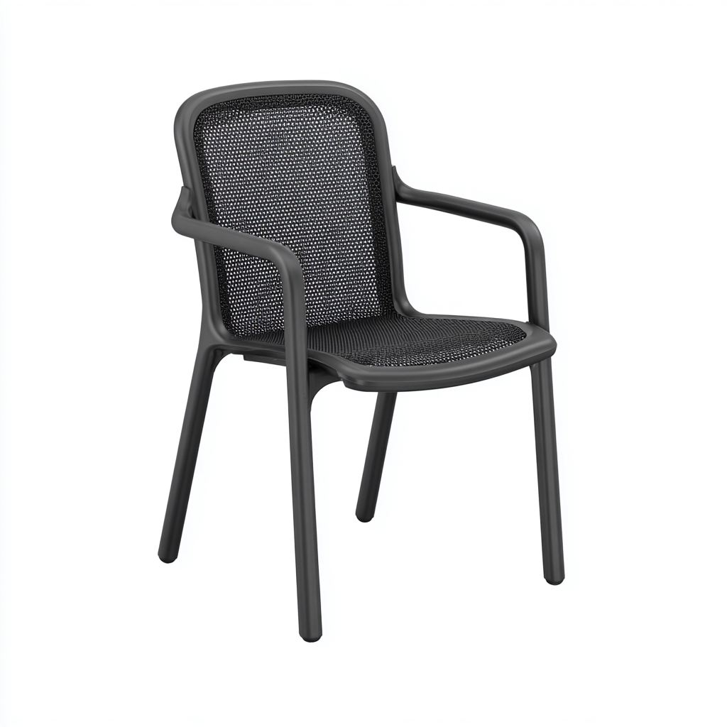 Poltrona da giardino-plastica-55x58x85 cm-grigio-design moderno-Villause