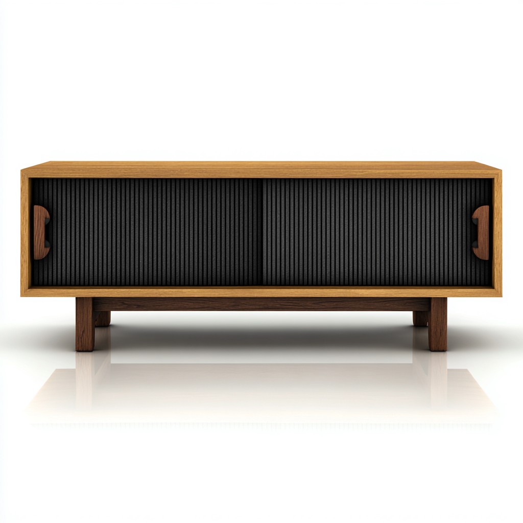 Mobile TV-legno-170x42x55 cm-rovere-nero-design moderno-Villause