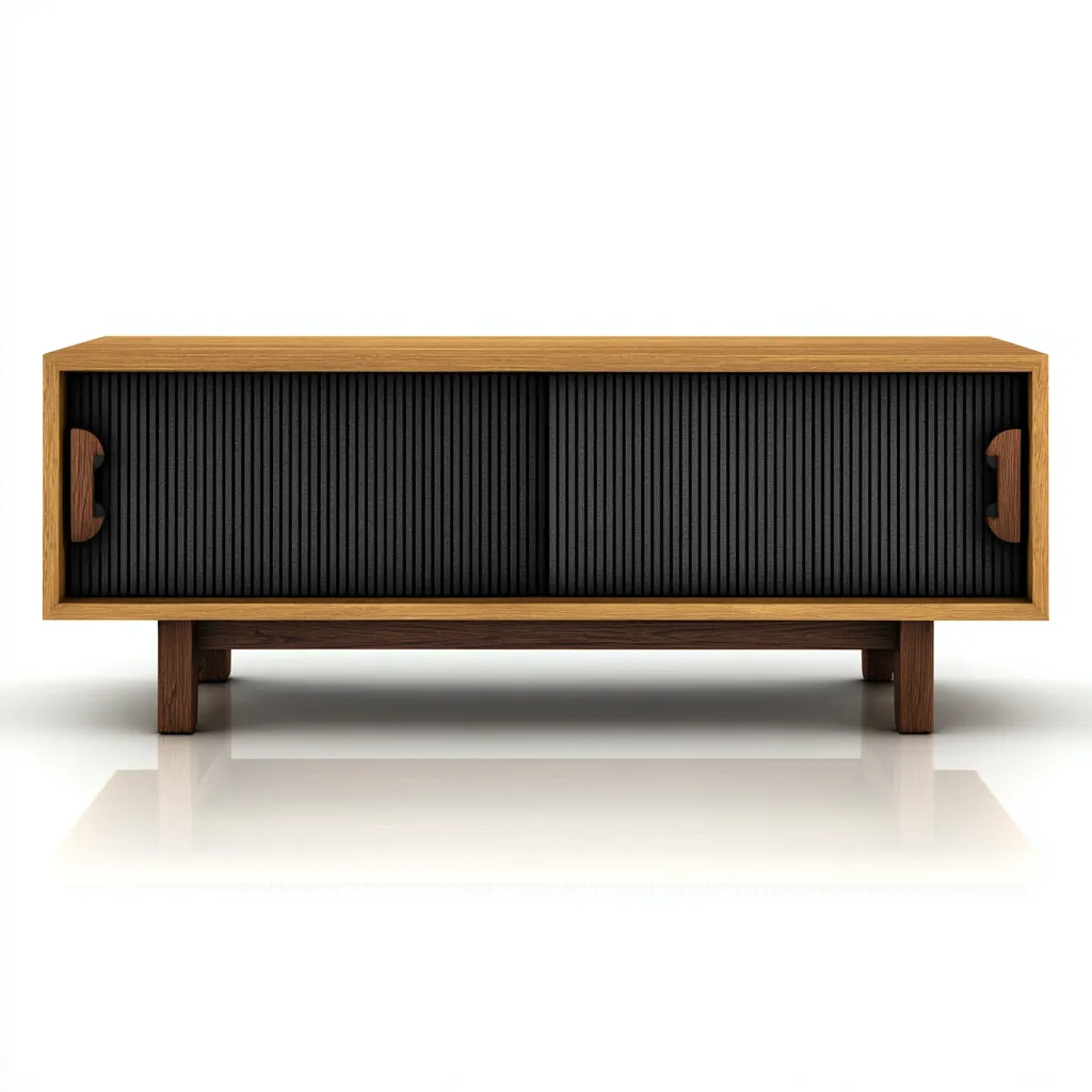 Mobile TV-legno-170x42x55 cm-rovere-nero-design moderno-Villause