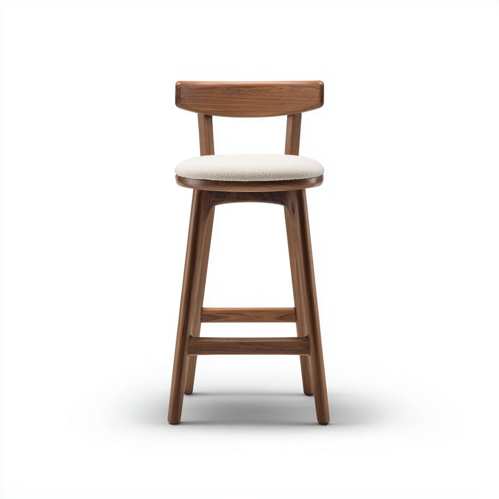 Sgabello da bar-legno-tessuto-46x48x94 cm-beige-marrone-moderno-Villause