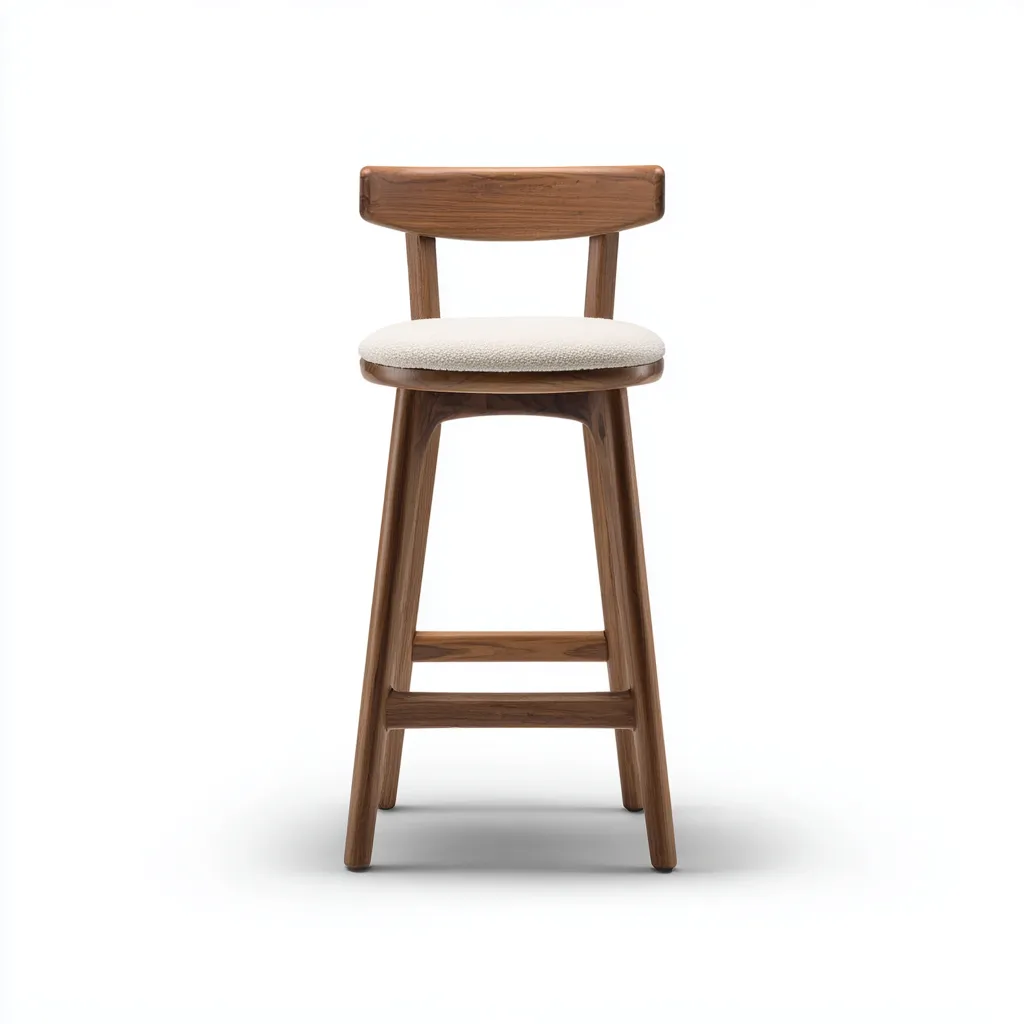 Sgabello da bar-legno-tessuto-46x48x94 cm-beige-marrone-moderno-Villause