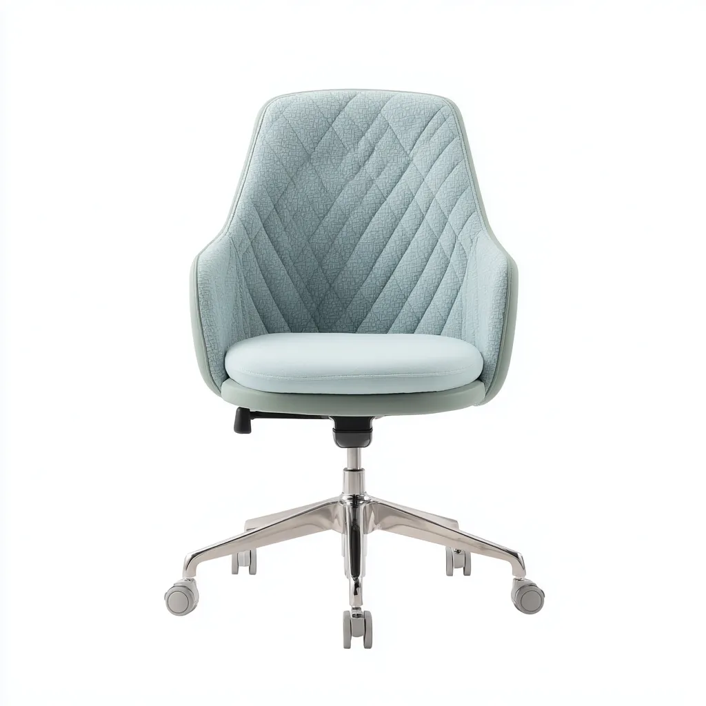 Sedia da ufficio ergonomica-tessuto-metallo-53x49x106 cm-verde chiaro-design moderno-Villause