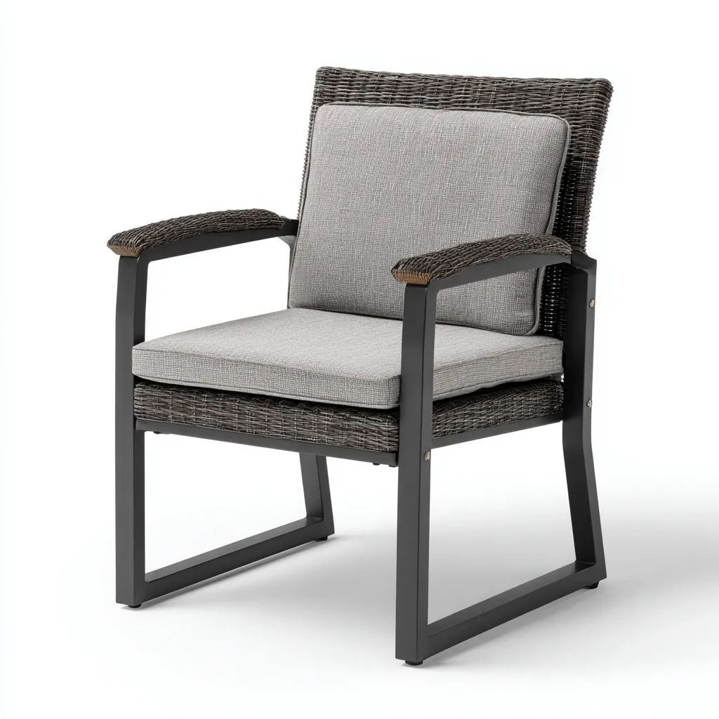 Poltrona da giardino-rattan-61x64x92 cm-grigio-design moderno-Villause