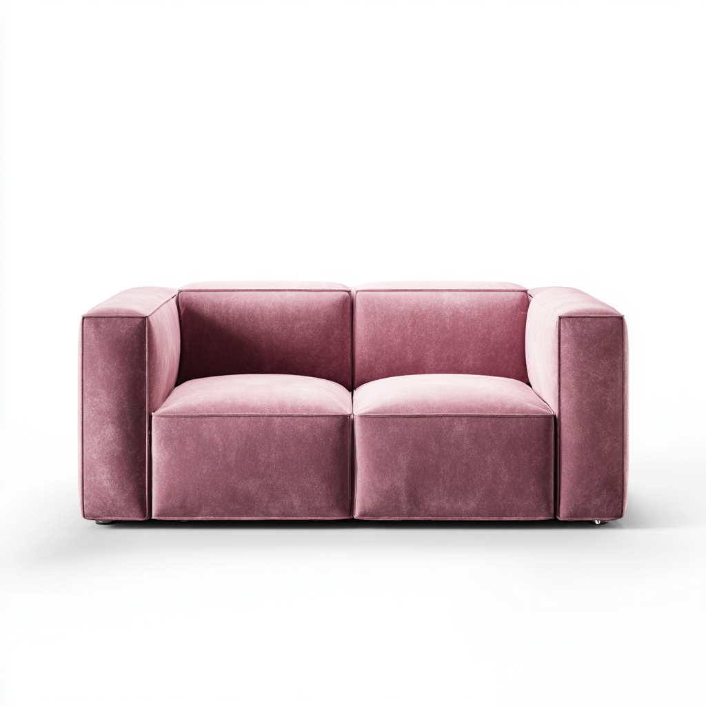 Divano a due posti - velluto - 168x88x79 cm - rosa - stile moderno-Villause