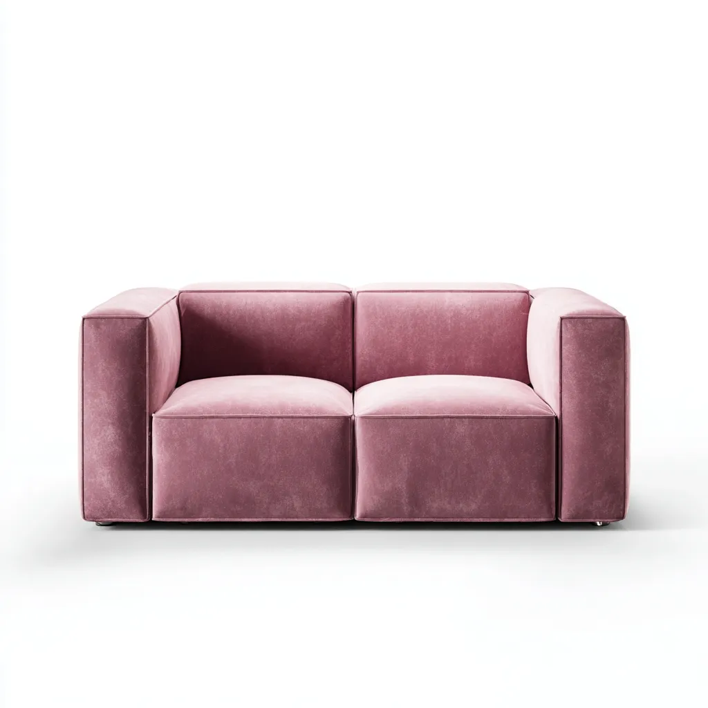 Divano a due posti - velluto - 168x88x79 cm - rosa - stile moderno-Villause
