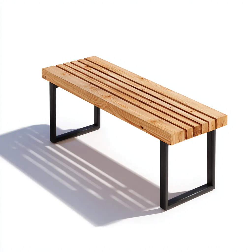 Panche da giardino - legno-metallo - 140x38x45 cm - naturale-nero - design minimalista-Villause