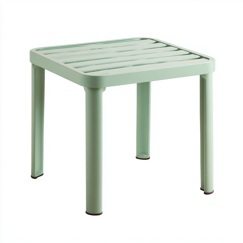 Tavolo da giardino - metallo - 50x50x48 cm - verde chiaro - design minimalista-Villause