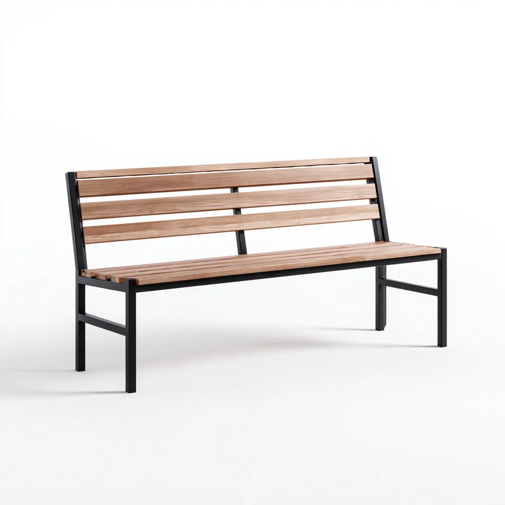 Panche da giardino - legno-metallo - 150x45x80 cm - naturale-nero - design minimalista-Villause