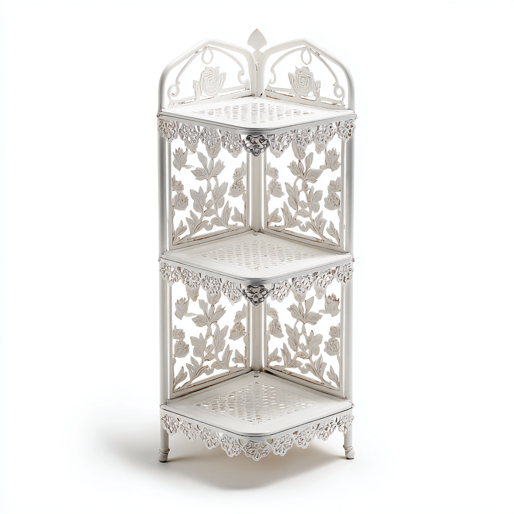 Supporti per piante-metallo-34x34x96 cm-bianco-classico-Villause