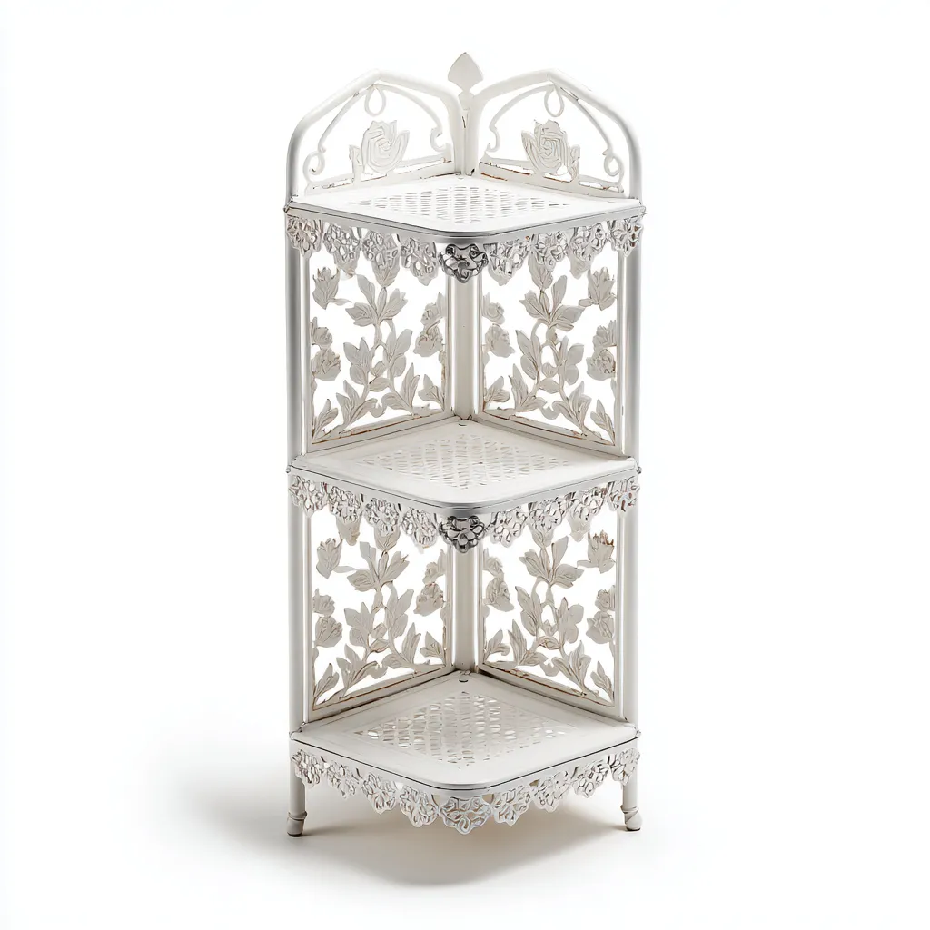 Supporti per piante-metallo-34x34x96 cm-bianco-classico-Villause