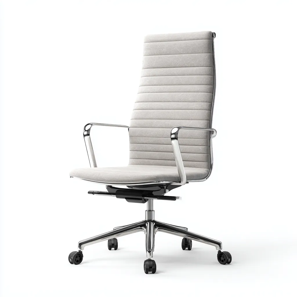 Sedia da ufficio ergonomica-tessuto-metallo-57x52x128 cm-grigio-design moderno-Villause