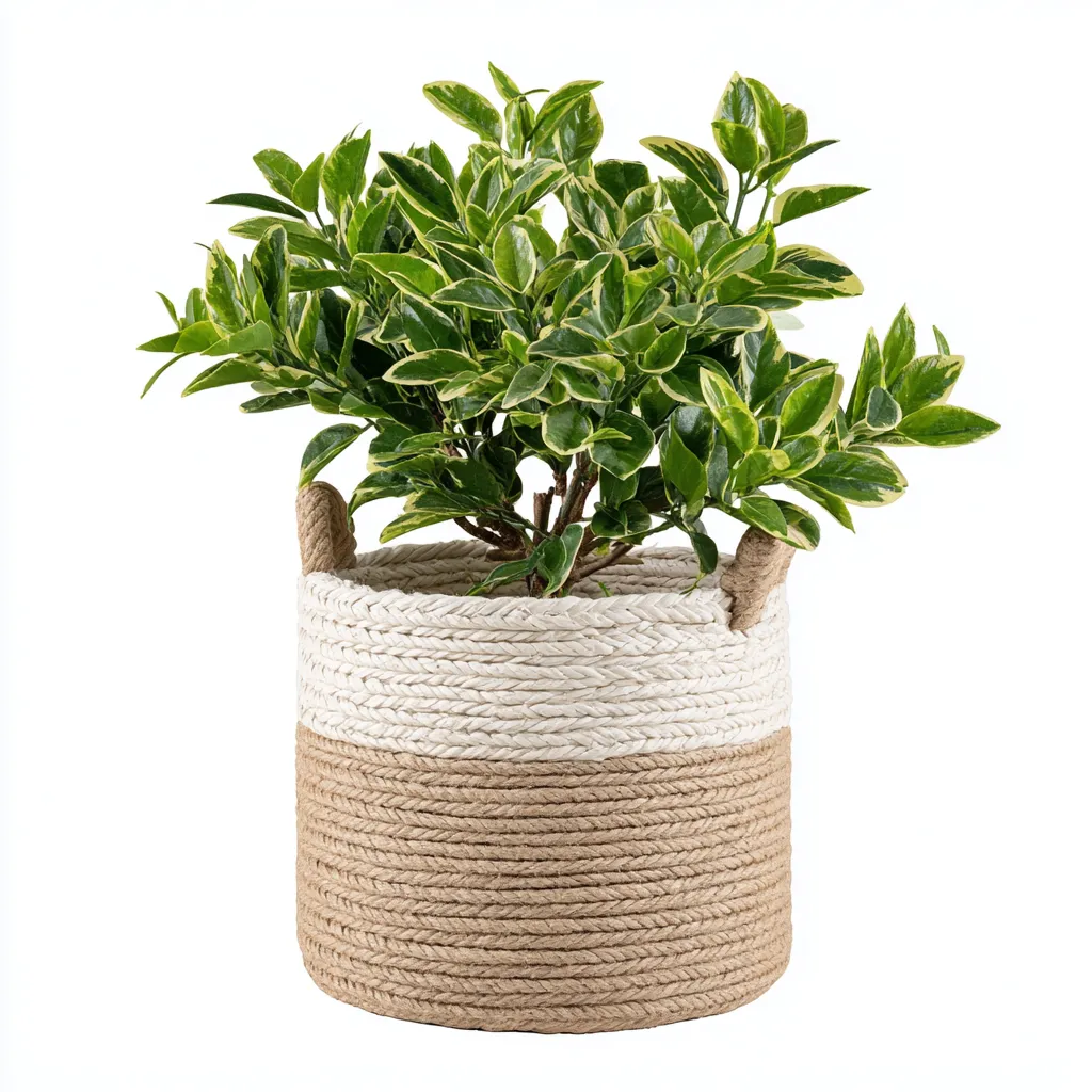 Vasi per piante-cotone-iuta-24x24x26 cm-bianco-naturale-boho-Villause