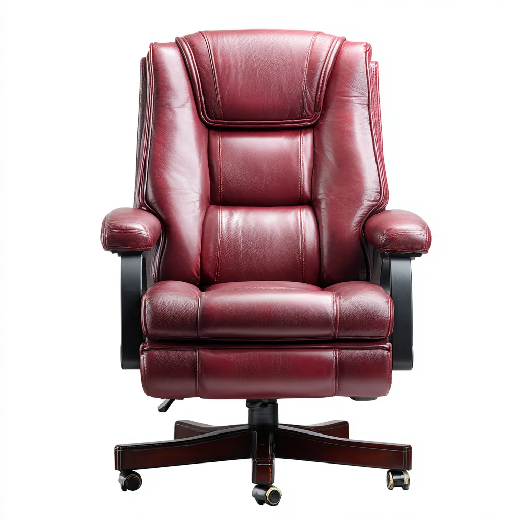 Sedia da ufficio ergonomica-pelle sintetica-legno-58x55x122 cm-bordeaux-design classico-Villause