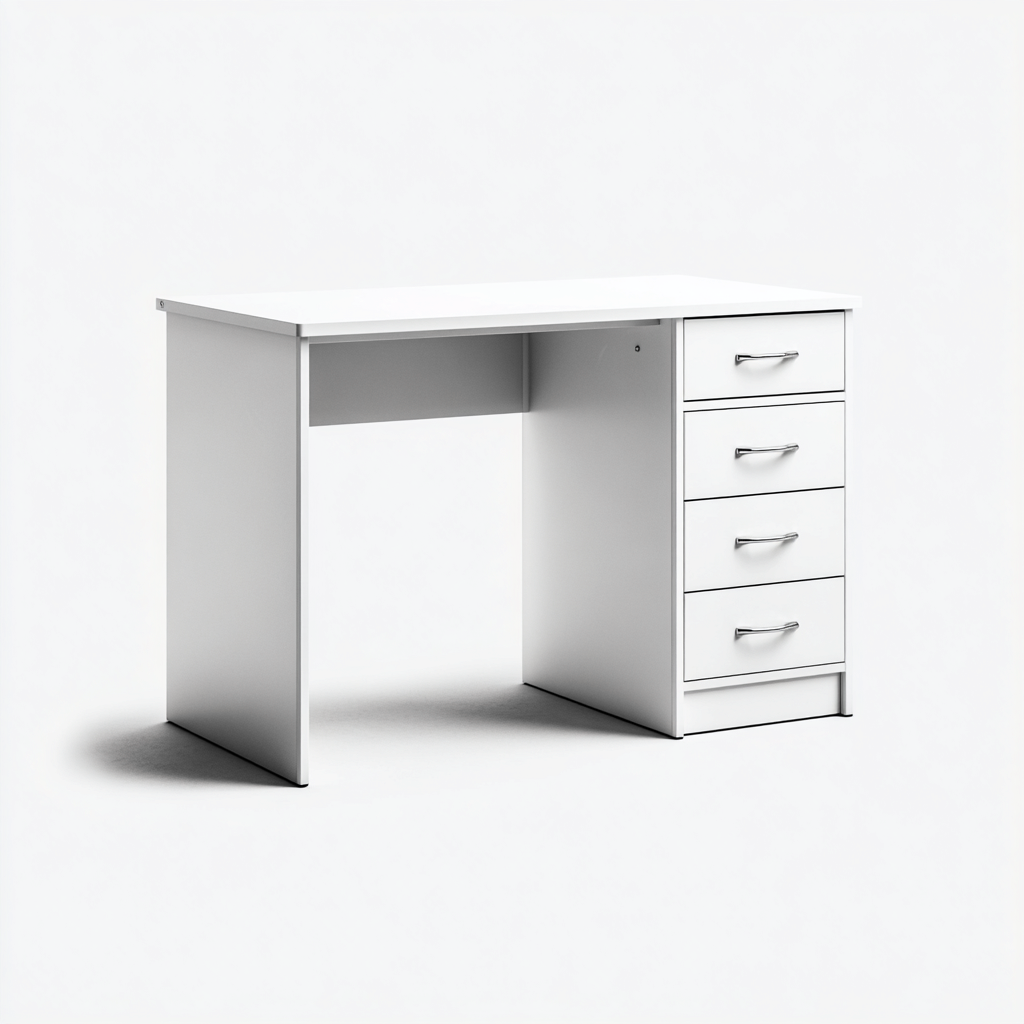 Scrivania-legno-laccato-120x50x75 cm-bianco-stile moderno-Villause