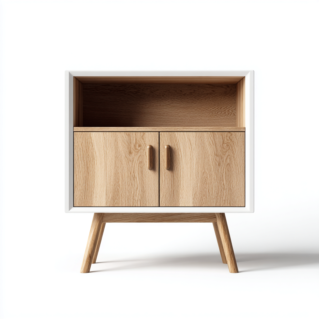 Armadietto da cucina-legno massello-legno composito-64x38x82 cm-rovere-bianco-design moderno-Villause