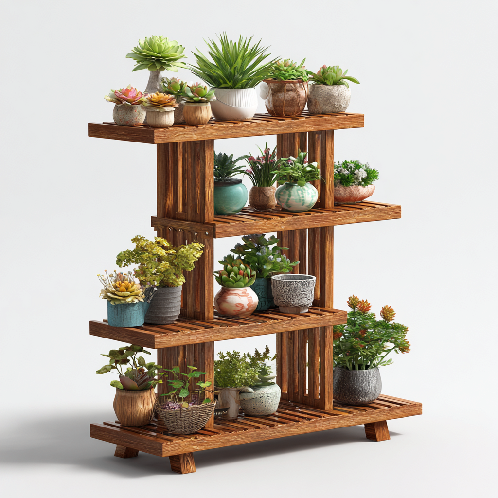 Supporti per piante-legno-78x32x96 cm-naturale-rustico-Villause