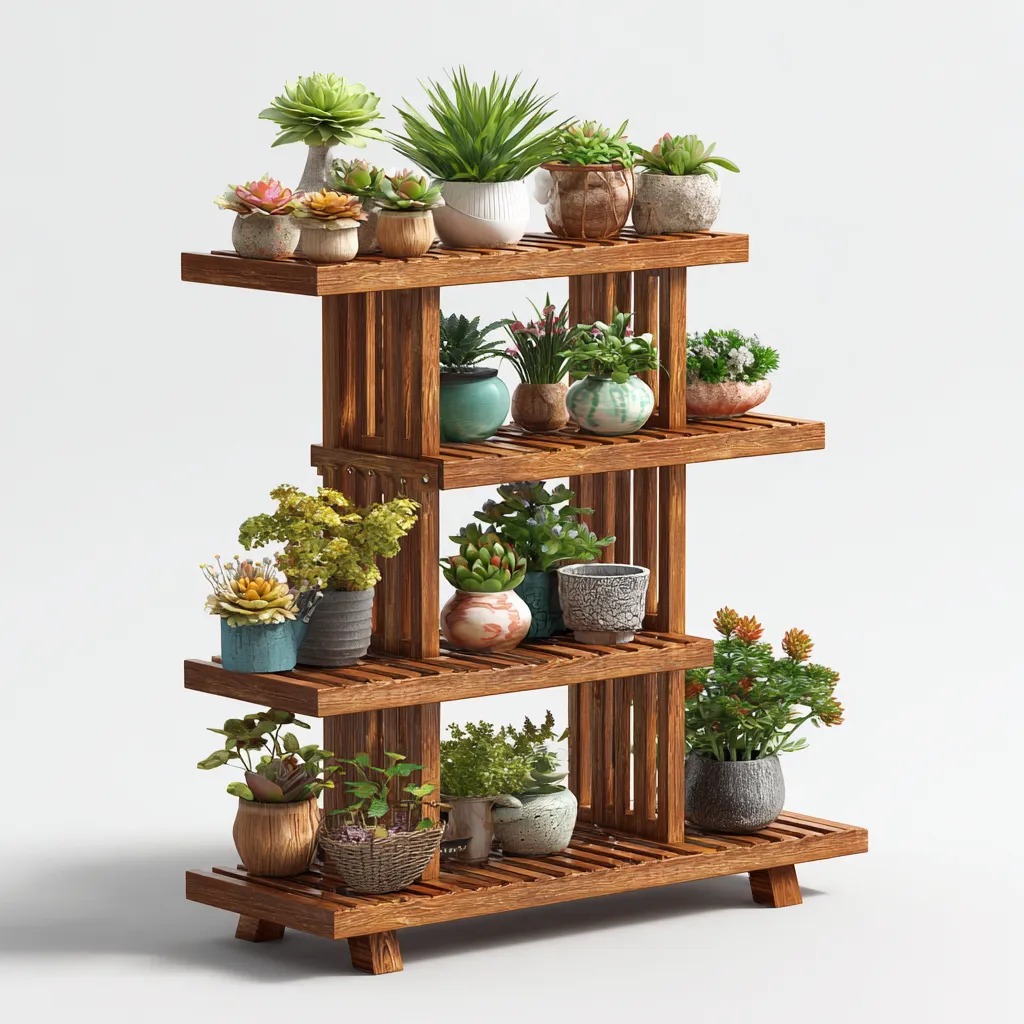 Supporti per piante-legno-78x32x96 cm-naturale-rustico-Villause