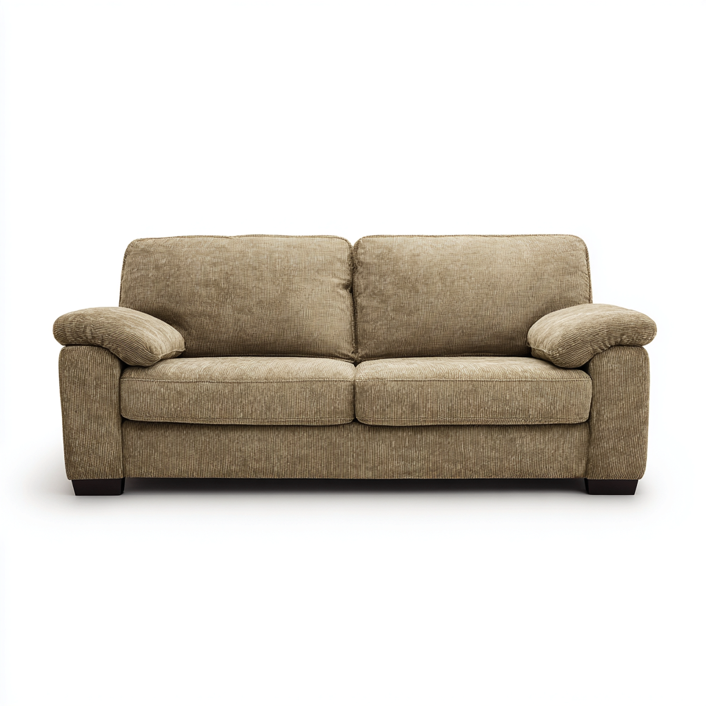 Divano a due posti - tessuto chenille - 188x92x86 cm - marrone oliva - stile moderno-Villause