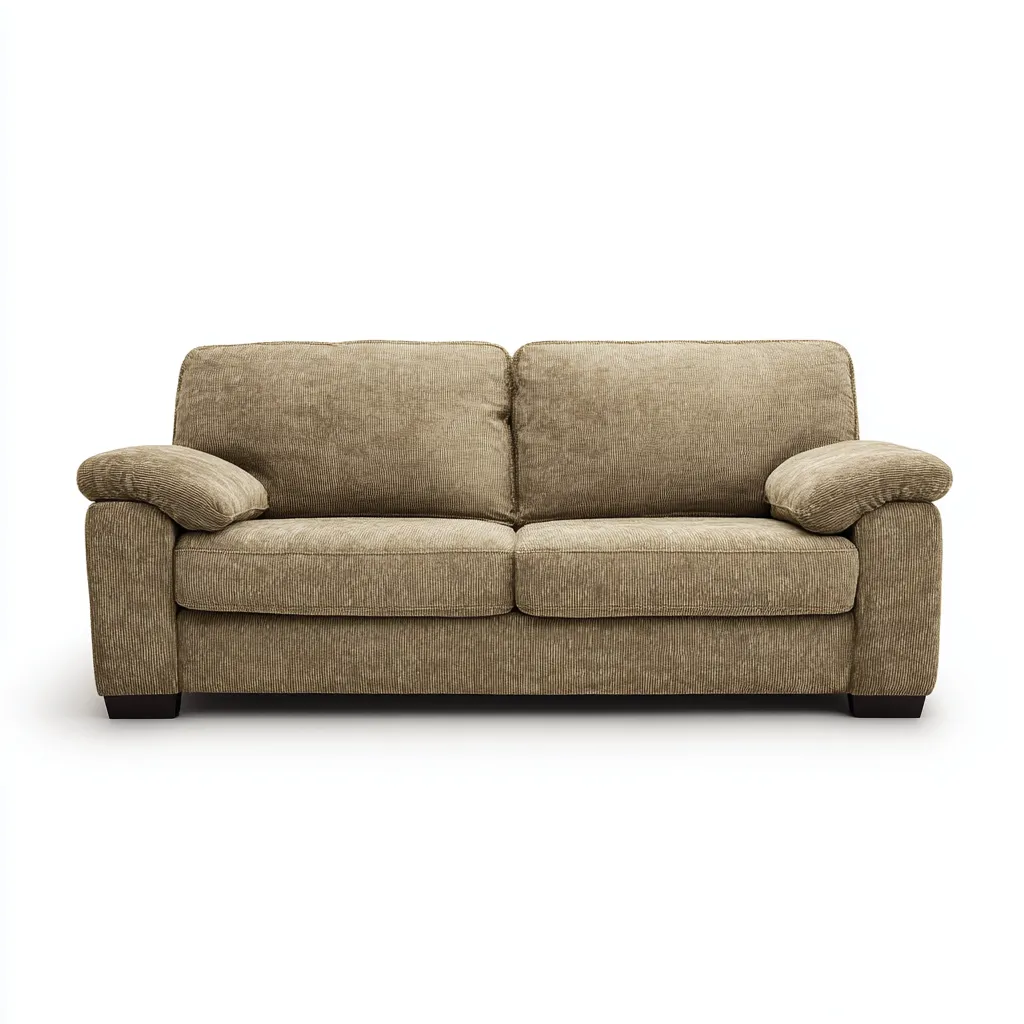 Divano a due posti - tessuto chenille - 188x92x86 cm - marrone oliva - stile moderno-Villause