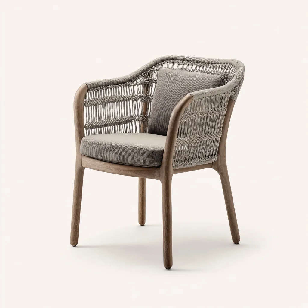 Poltrona da giardino-legno-60x61x87 cm-beige-grigio-design moderno-Villause