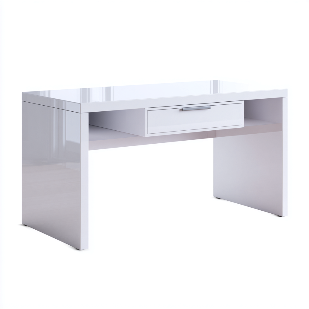 Scrivania-metallo-laccato-130x55x75 cm-bianco-stile moderno-Villause