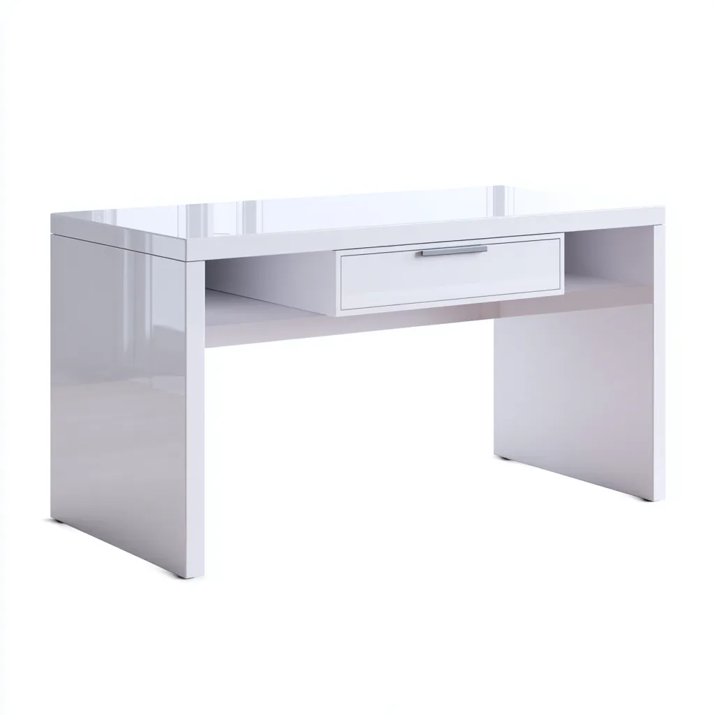 Scrivania-metallo-laccato-130x55x75 cm-bianco-stile moderno-Villause