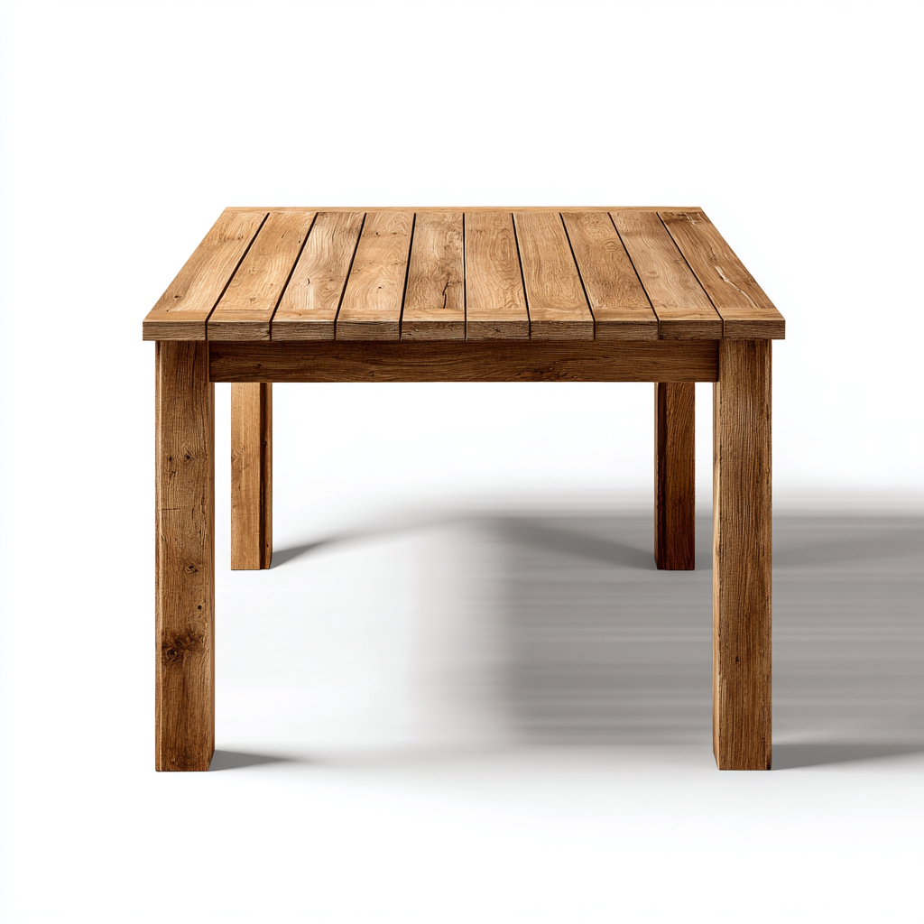 Tavolo da giardino - legno - 140x80x75 cm - naturale - design rustico-Villause