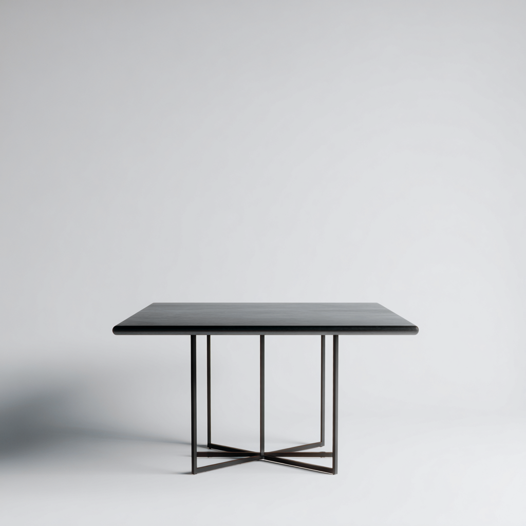 Tavolo da giardino - metallo - 130x130x75 cm - nero - design moderno-Villause