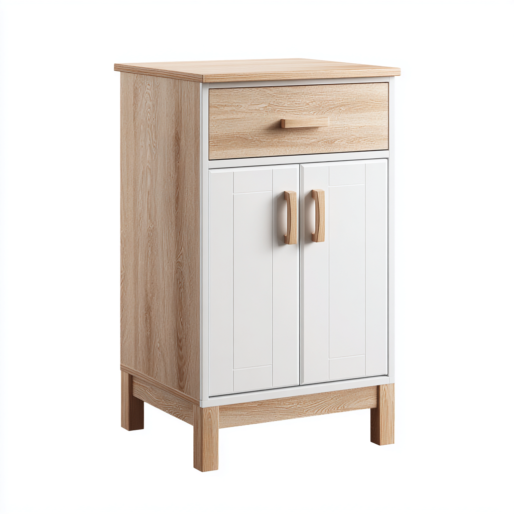 Armadietto da cucina-legno composito-58x40x92 cm-rovere-bianco-design moderno-Villause