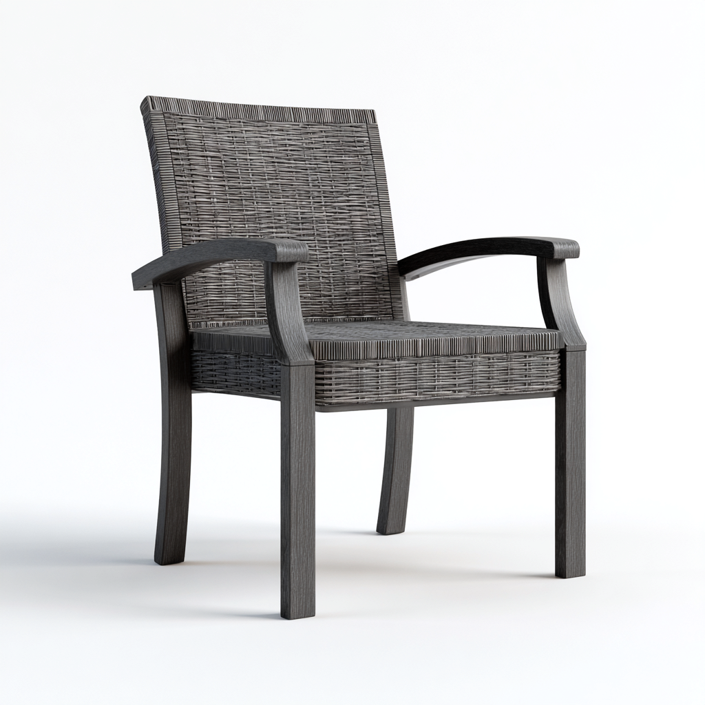 Poltrona da giardino-rattan-58x62x90 cm-grigio-design moderno-Villause