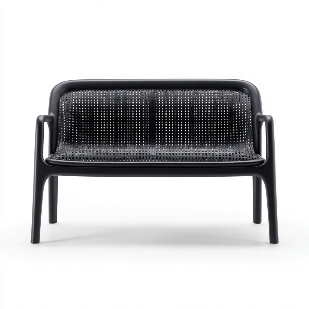 Panche da giardino - plastica - 132x64x86 cm - nero - design moderno-Villause