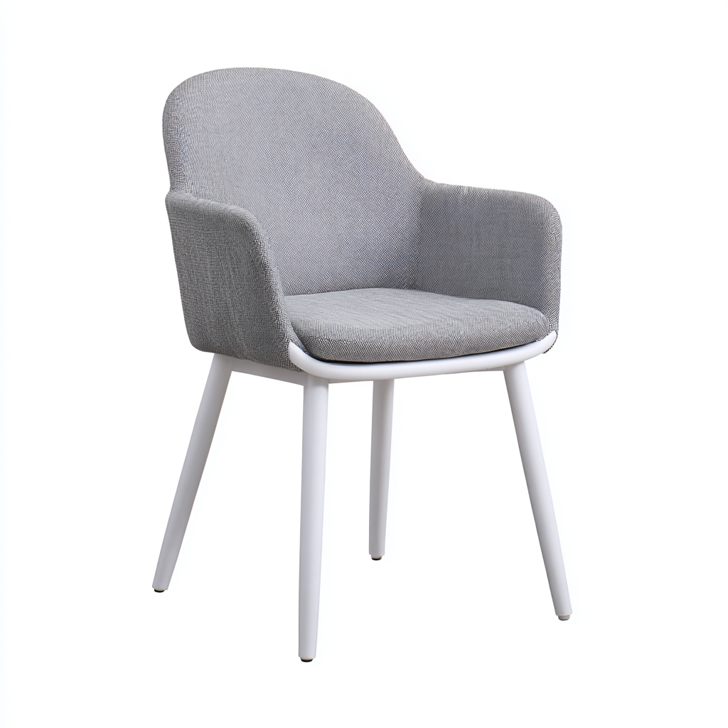 Poltrona da giardino-metallo-57x59x85 cm-grigio-bianco-design moderno-Villause