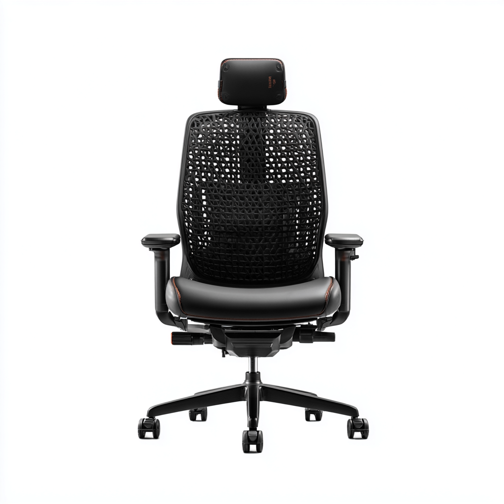 Sedia da ufficio ergonomica-rete-metallo-56x54x125 cm-nero-design moderno-Villause